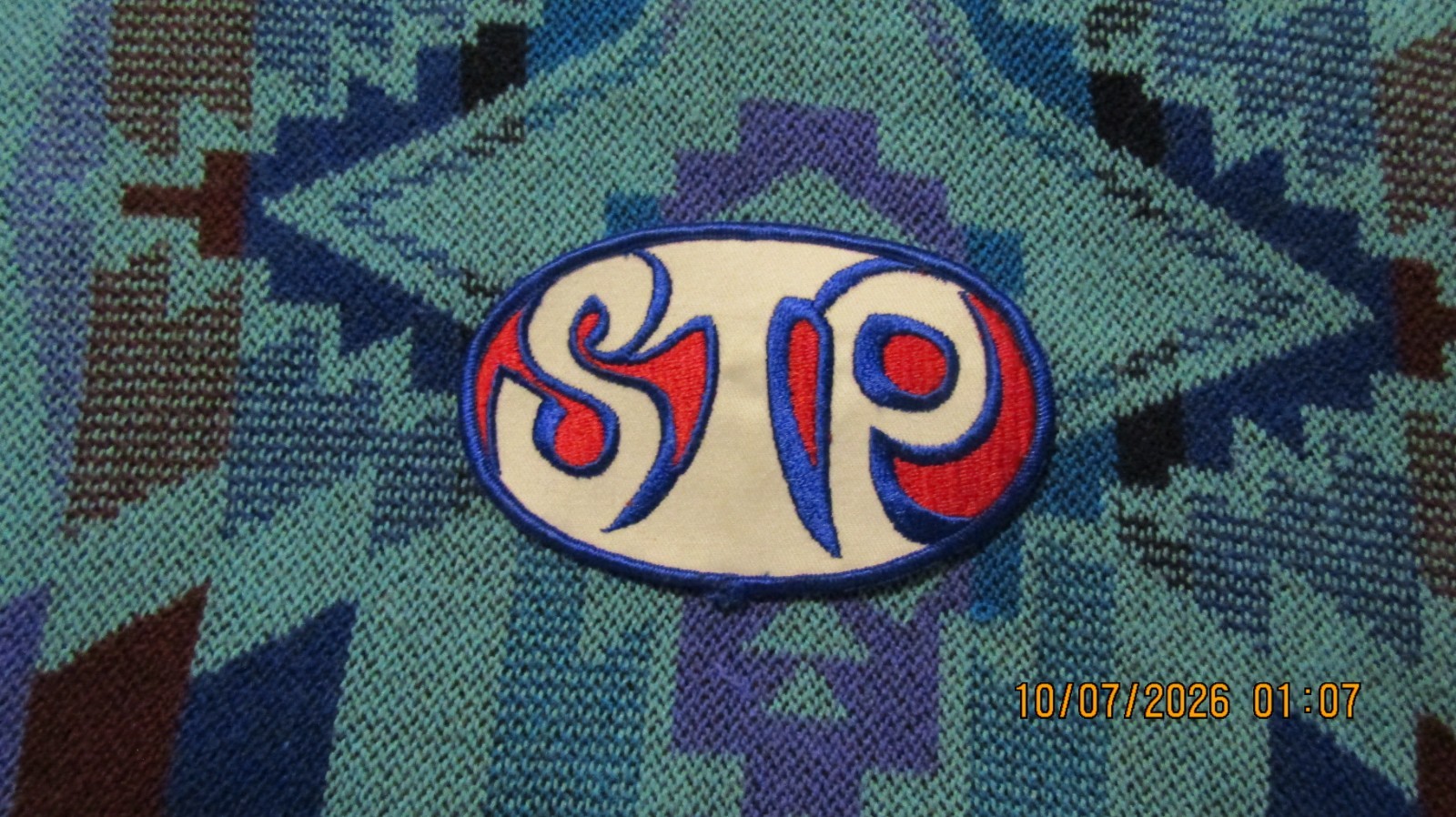 RARE  Vintage 60s STP Motor Oil Racing Red White Uniform Embroidered Patch Badge