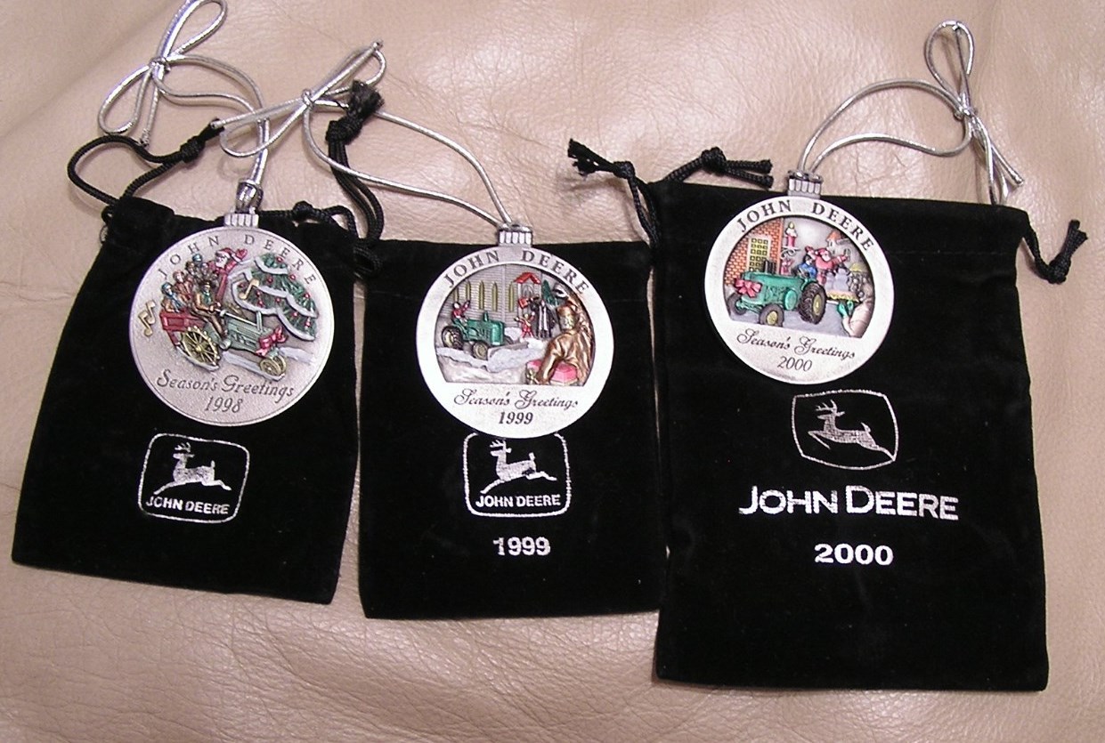 ALL NEW -- 1998-1999-2000 John Deere Pewter Christmas Ornament -- ALL NEW ALL NEW -- 1998-1999-2000 John Deere Pewter Christmas Ornament -- ALL NEW