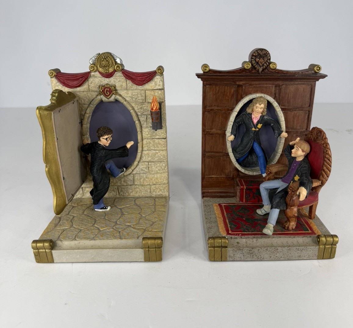 Vintage Harry Potter Chamber of Secrets Bookends WB Hallmark 2000 Book Ends Vintage Harry Potter Chamber of Secrets Bookends WB Hallmark 2000 Book Ends