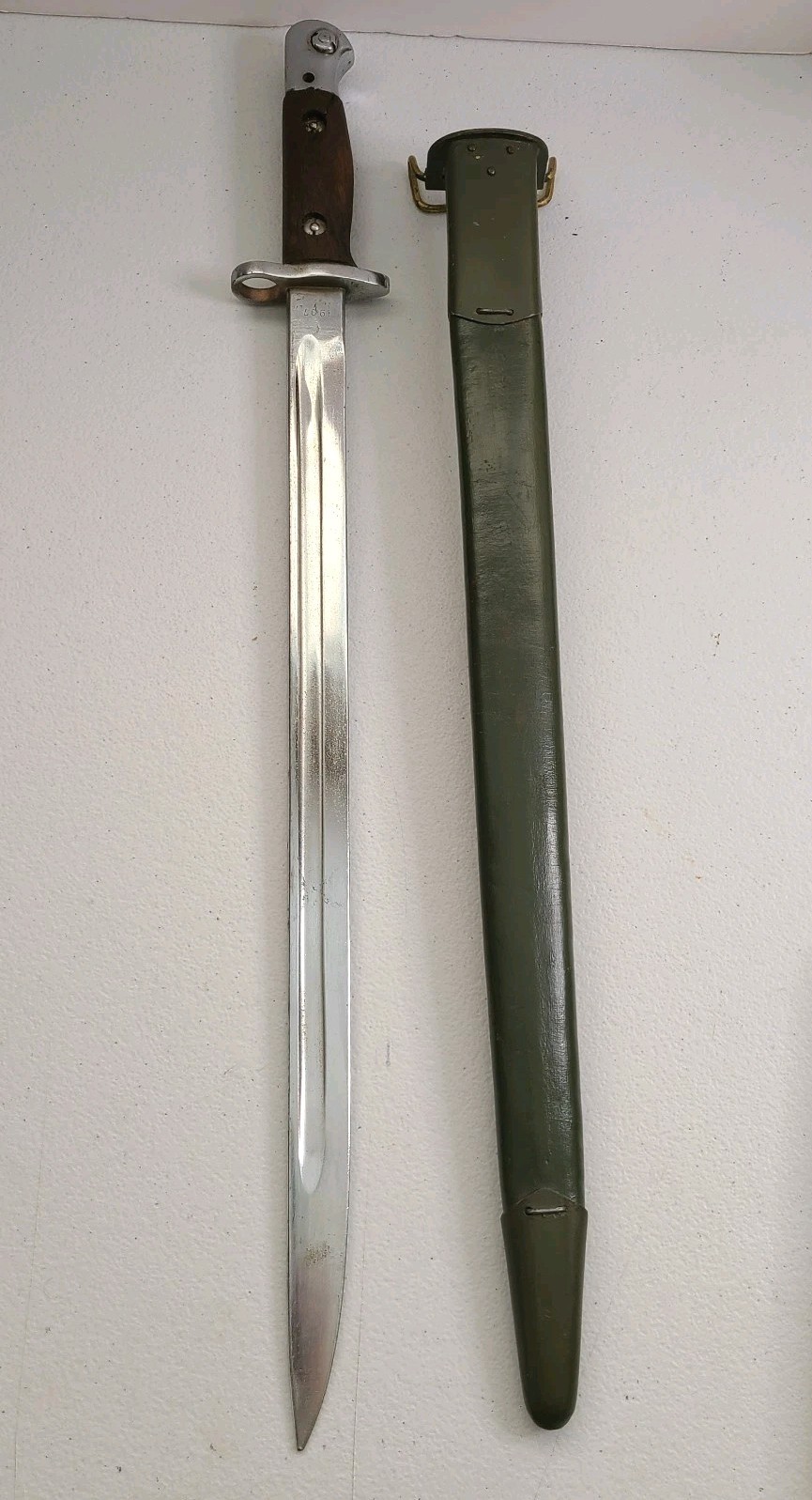 WWI British P 1907 Bayonet Aug 1917 Date Wilkinson Chromed For Parade Use WWI British P 1907 Bayonet Aug 1917 Date Wilkinson Chromed For Parade Use