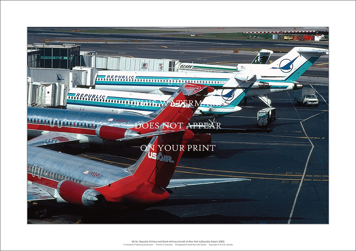 NY La Guardia Airport A3 Art Print – US Air, Republic 1983 – 42 x 29 cm Poster NY La Guardia Airport A3 Art Print – US Air, Republic 1983 – 42 x 29 cm Poster