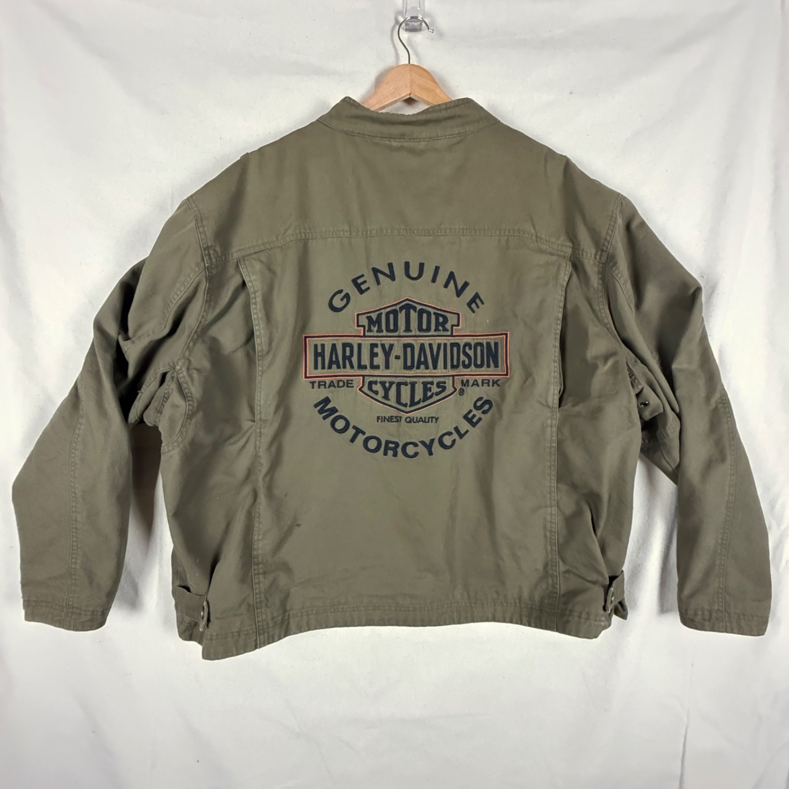 Harley-Davidson Men’s Military Style Jacket Olive Green Canvas Men\'s 2XL 3XL Harley-Davidson Men’s Military Style Jacket Olive Green Canvas Men\'s 2XL 3XL