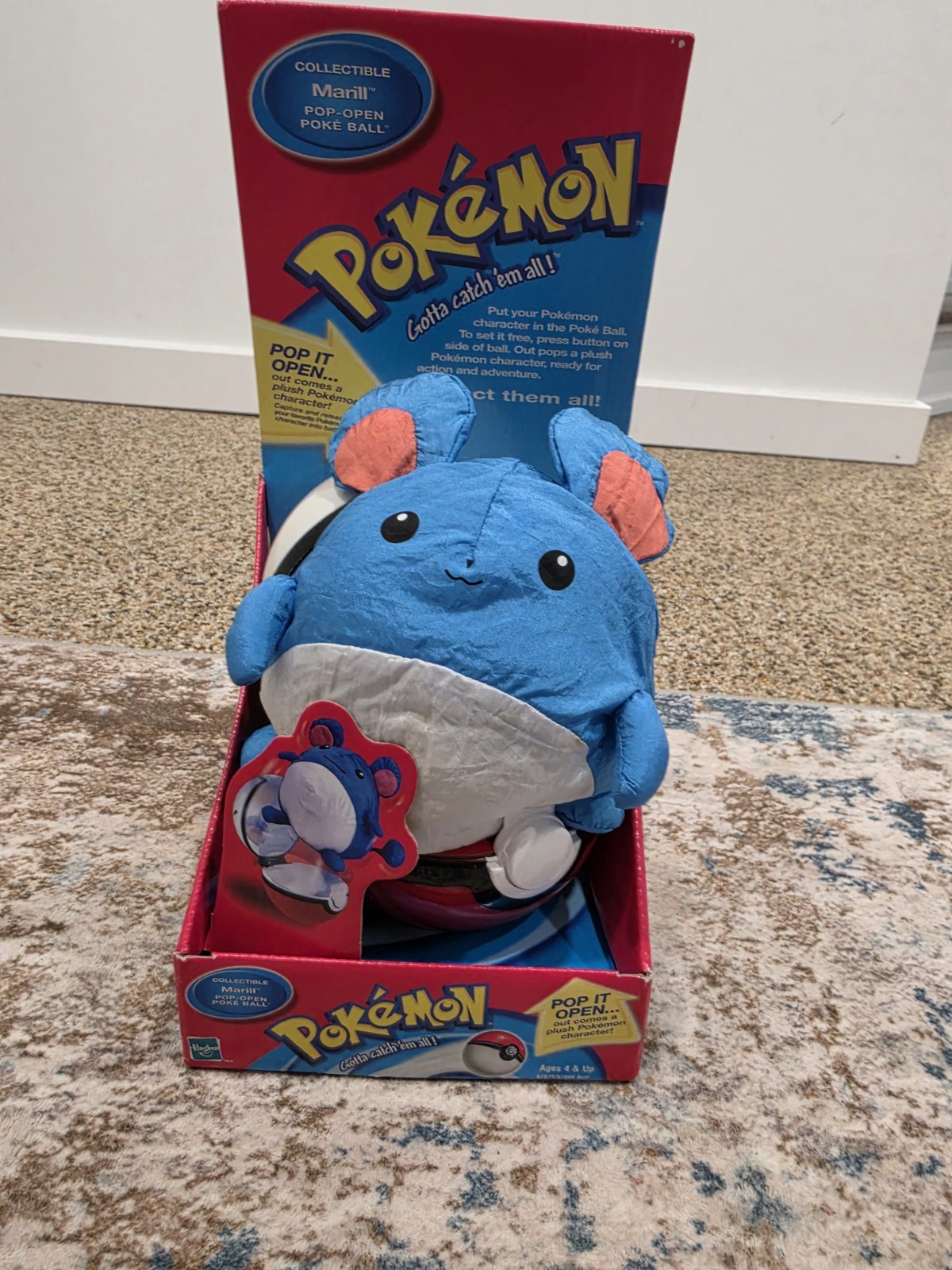 Vintage 2000 Pokémon Marill Pop-Open Poké Ball Plush New in Package Rare Vintage 2000 Pokémon Marill Pop-Open Poké Ball Plush New in Package Rare