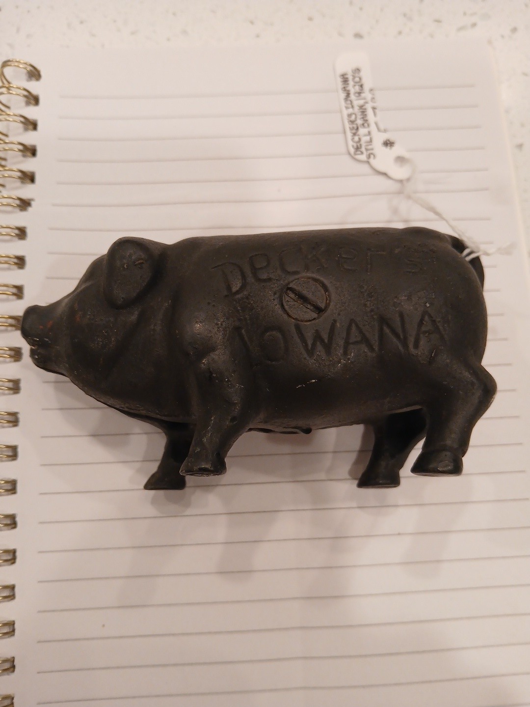 Cast Iron Decker\'s Iowana Pig Bank - Beautiful Condition Cast Iron Decker\'s Iowana Pig Bank - Beautiful Condition