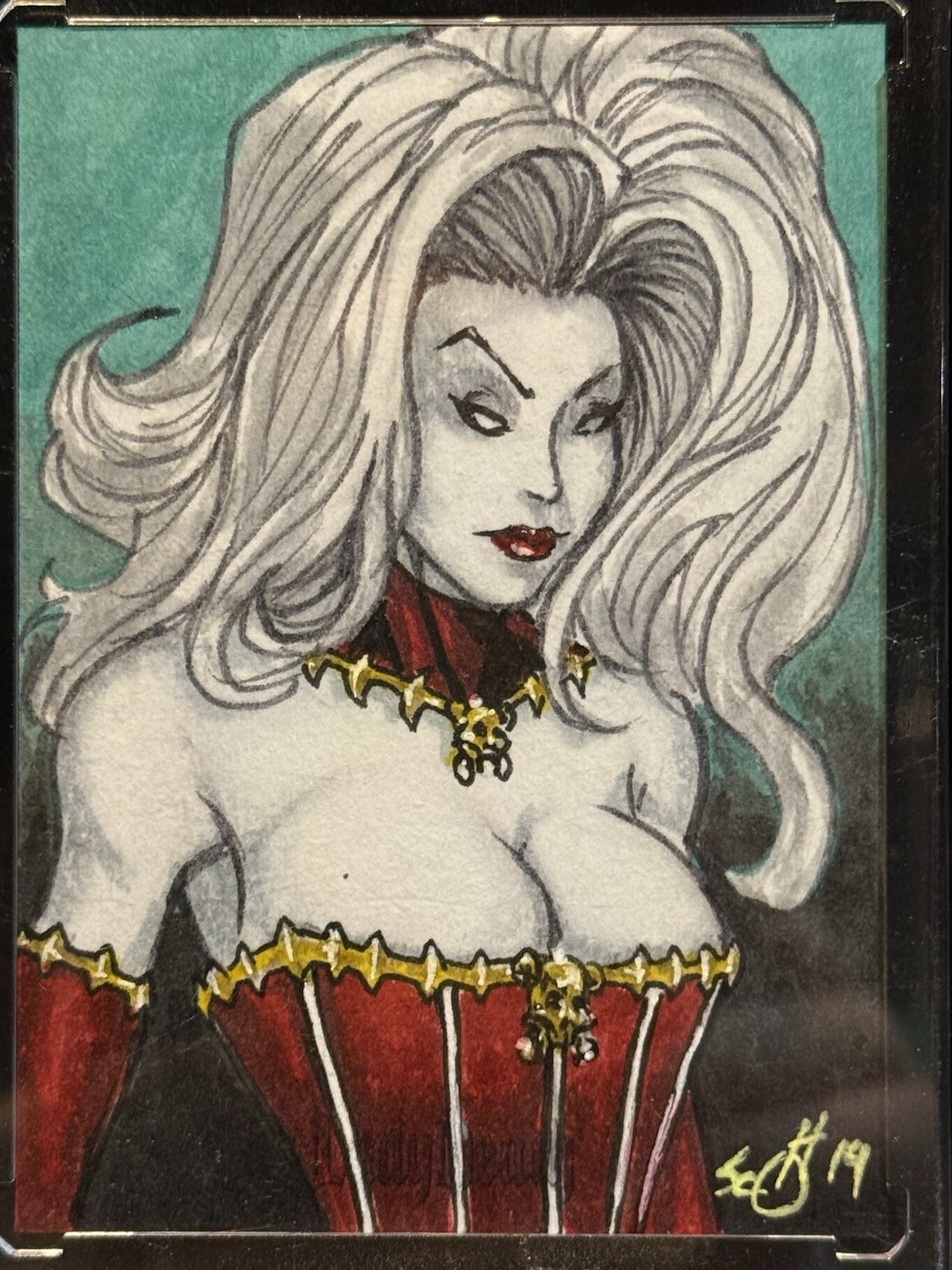 5FINITY Lady Death 2019 Artist Tony Scott Original Art Sketch Card 1/1 5FINITY Lady Death 2019 Artist Tony Scott Original Art Sketch Card 1/1