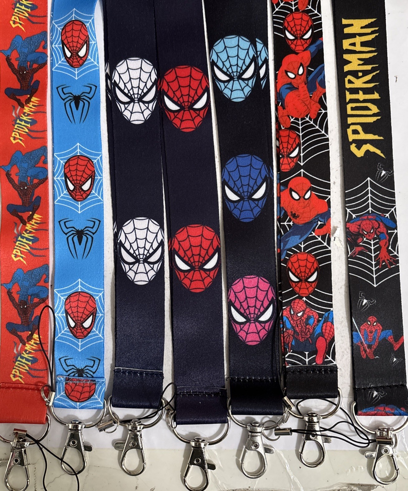 Disney Spider Man Marvel Only SET OF 7 LANYARDS Disney Spider Man Marvel Only SET OF 7 LANYARDS