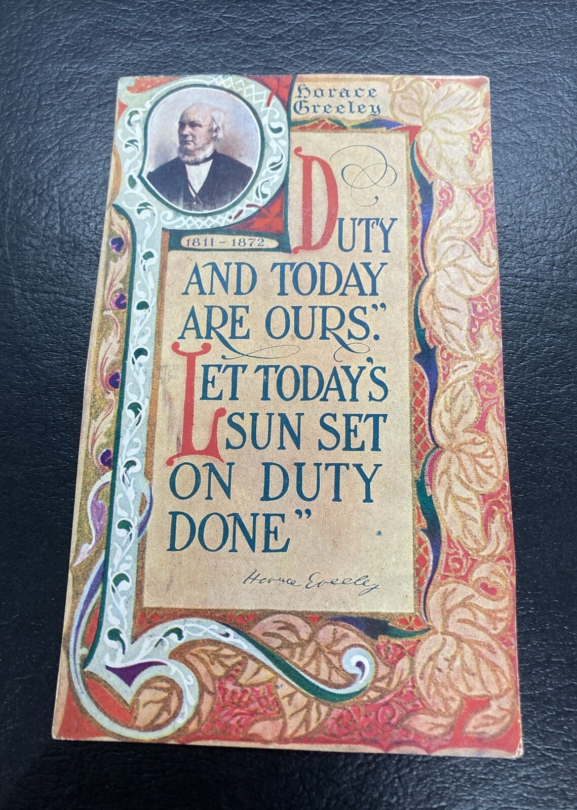Antique Horace Greeley Quote Postcard c1911