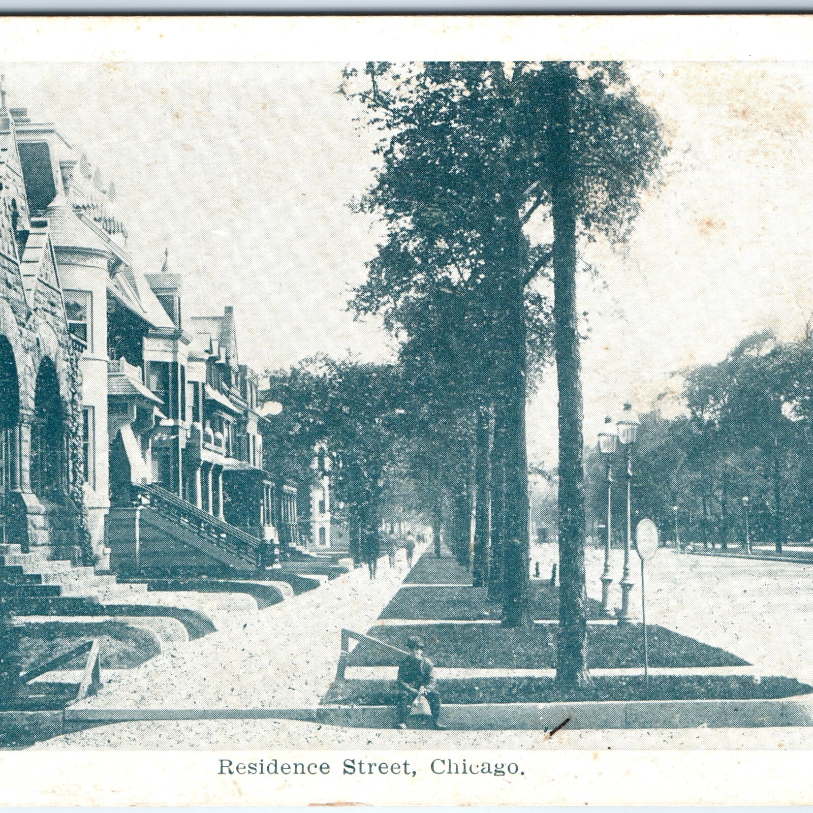 c1900s Chicago IL Residence Street Postcard Gilded Age Mansion House Boy DB c1900s Chicago IL Residence Street Postcard Gilded Age Mansion House Boy DB