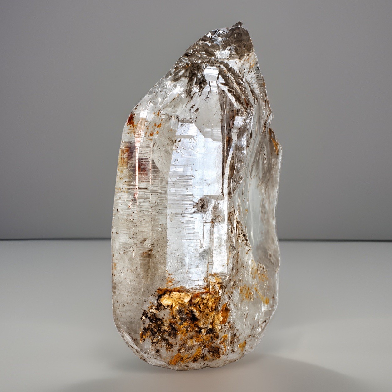 “Ancient Script”Ganesh Himalayan Gray Phantom Quartz Akashic Etched Mica Crystal