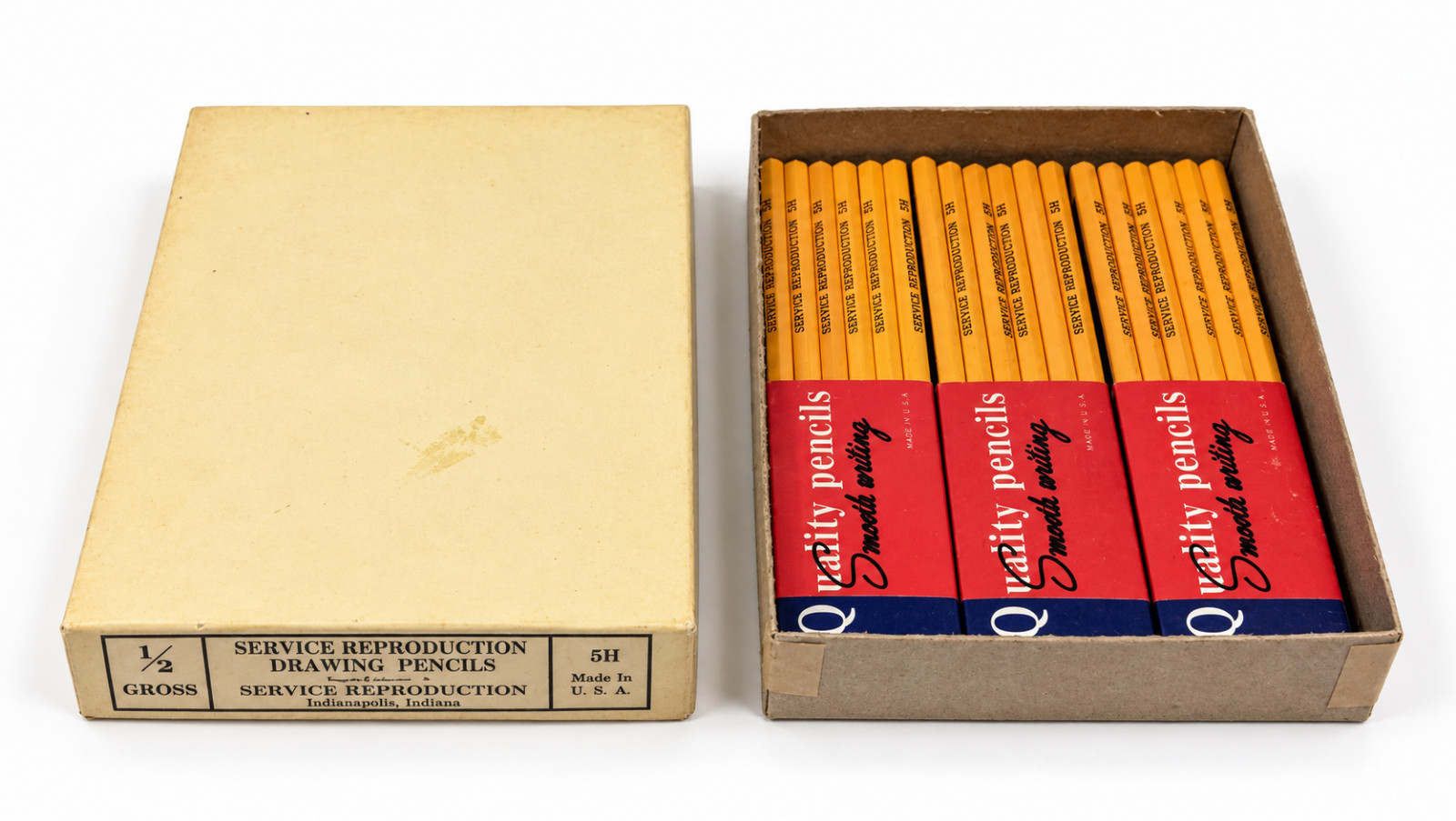 Vintage 1960s Service Reproduction 5H Pencils NOS 36 Original Box USA