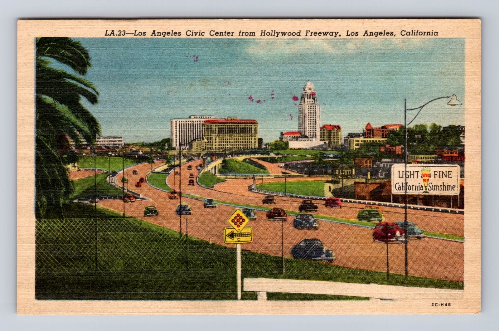 Los Angeles CA-California, Los Angeles Civic Center, Antique Vintage Postcard