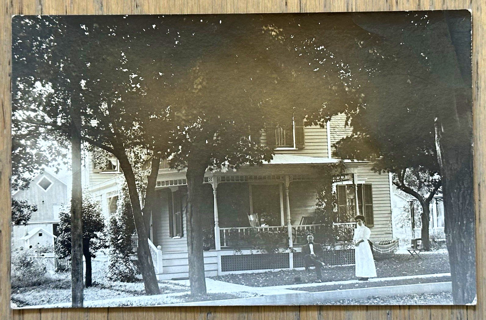 RPPC Wayland NY Victorian House G W Bombard Photo Postcard VTG 1908 UNPOSTED