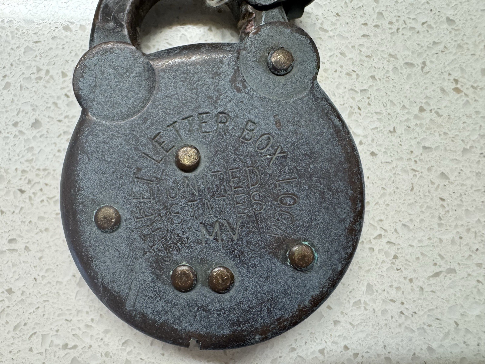 Vintage US Postal Street Letter Box Lock MV USPS Mailbox Chain No Key