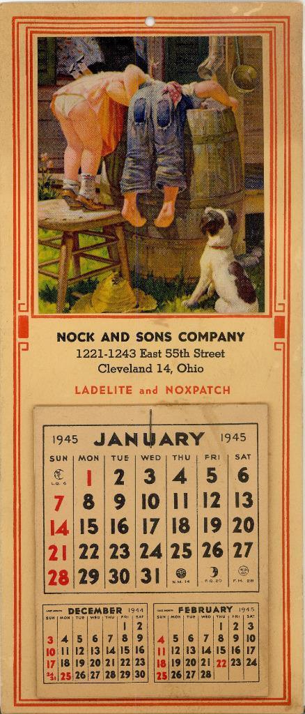 1945 Advertising Calendar 