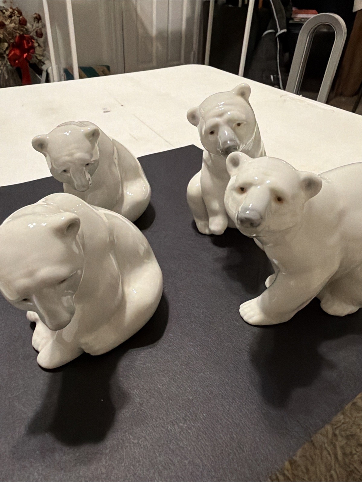 Vintage Lladro Porcelain Polar Bear Figurines Set of 4 - #1207 #1208 #1209 Spain Vintage Lladro Porcelain Polar Bear Figurines Set of 4 - #1207 #1208 #1209 Spain