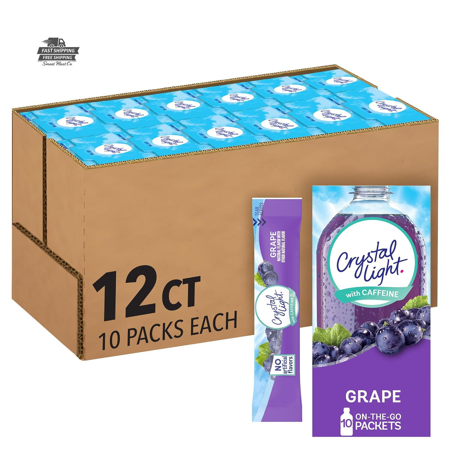 Crystal Light Grape Drink Mix with Caffeine Zero Sugar 120 Packets Crystal Light Grape Drink Mix with Caffeine Zero Sugar 120 Packets