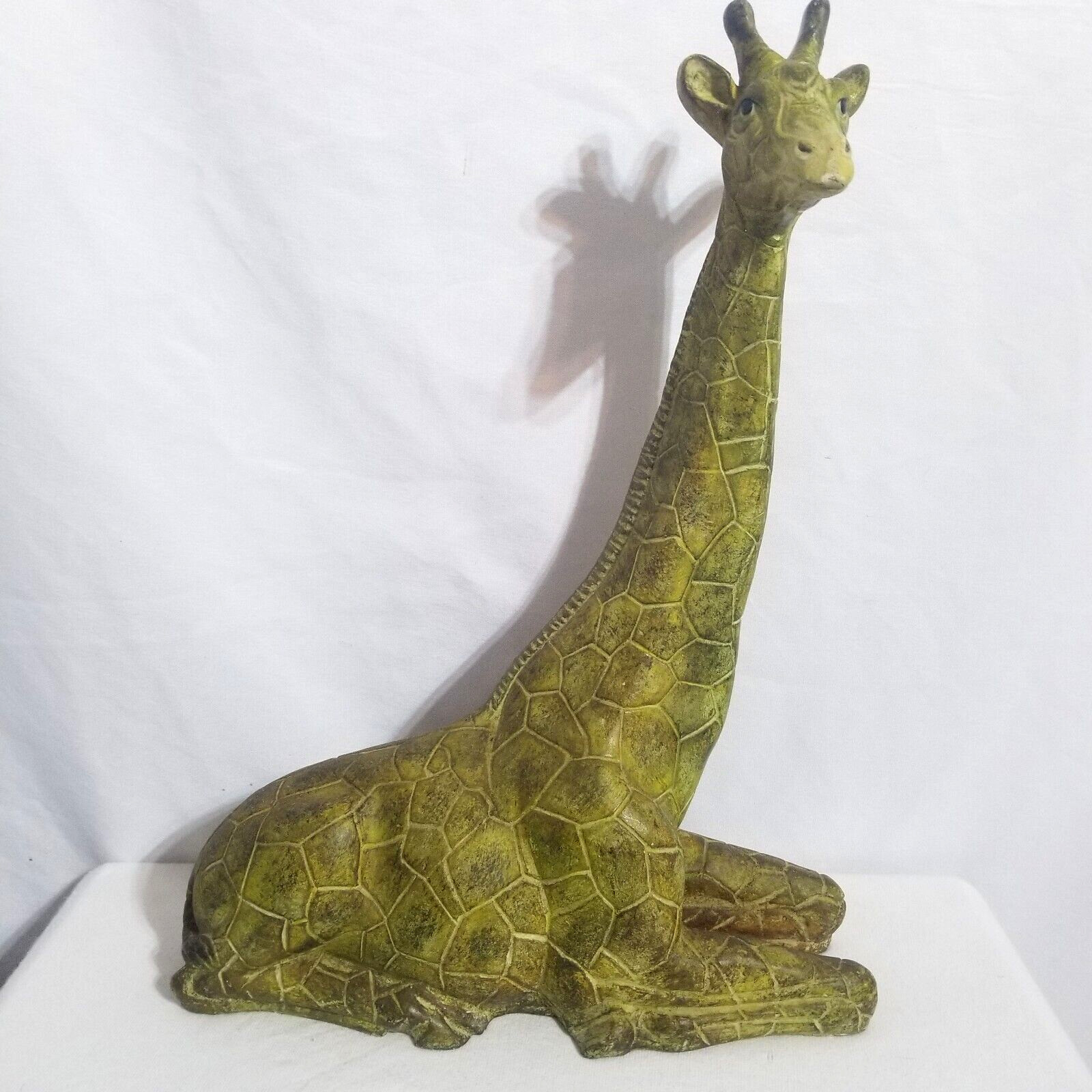 Vintage Seated African Giraffe Clay Pottery Decorative Moss Green 17\ Vintage Seated African Giraffe Clay Pottery Decorative Moss Green 17\