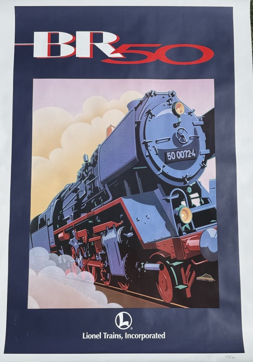 Lionel Trains BR 50 Steam Locomotive Poster 1992 Limited Edition #65/150 38\
