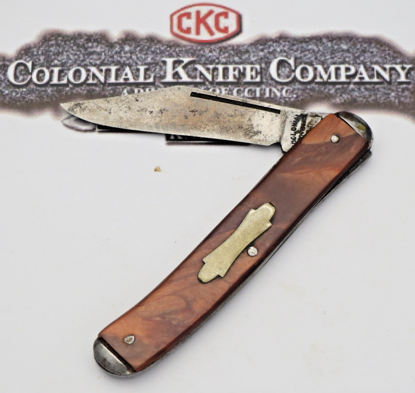 Antique 1920\'s - 30\'s Era Colonial Arched Stamp Jack Knife - Colorful