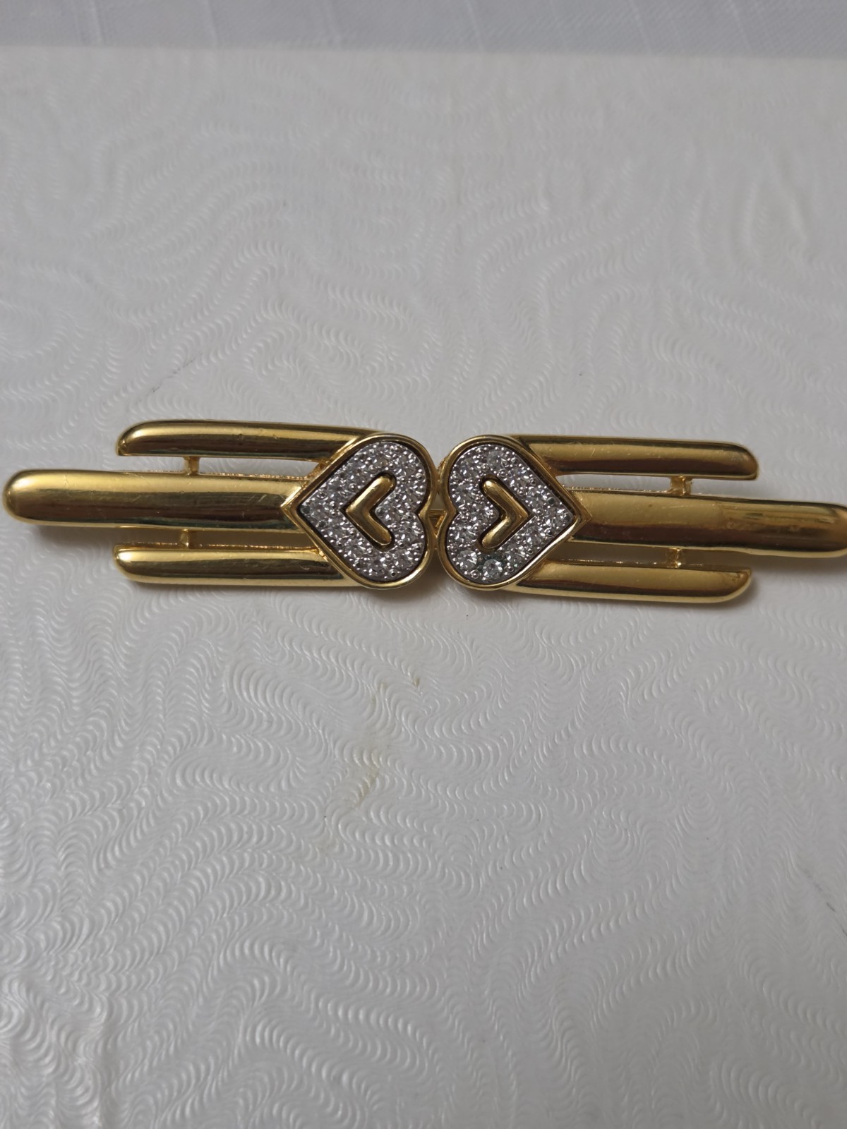 Vtg 1980s Monet 'Wings of Love' Twin Hearts Bar Brooch Pin Valentines Wedding Vtg 1980s Monet 'Wings of Love' Twin Hearts Bar Brooch Pin Valentines Wedding