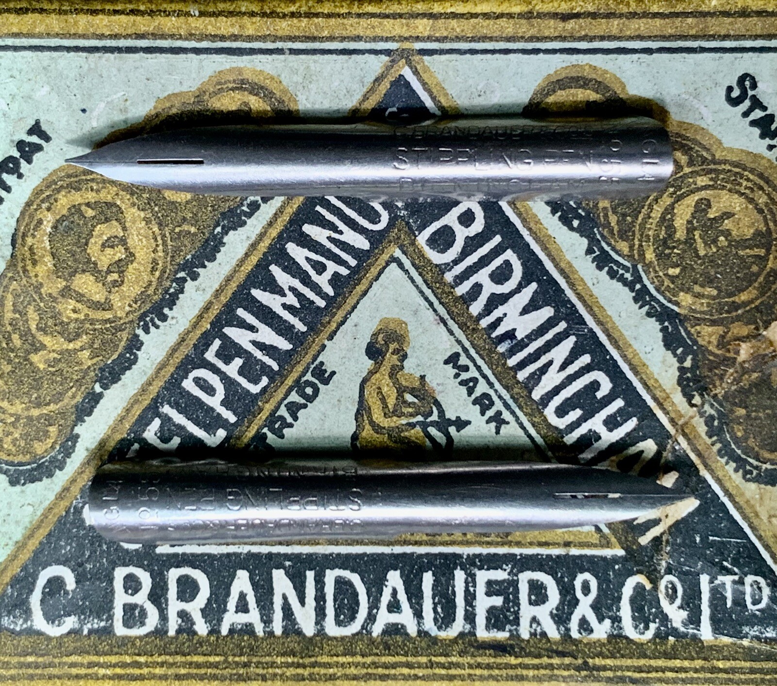 Two Vintage Brandauer 255 Stippling Super Fine Super Flex Dip Pen Nibs