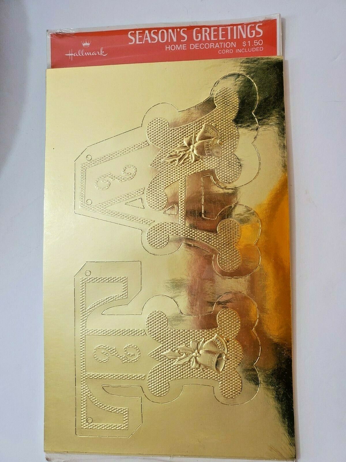 Hallmark Foil Banner Season’s Greetings Gold Die Cut Letters NEW in Pack Vintage