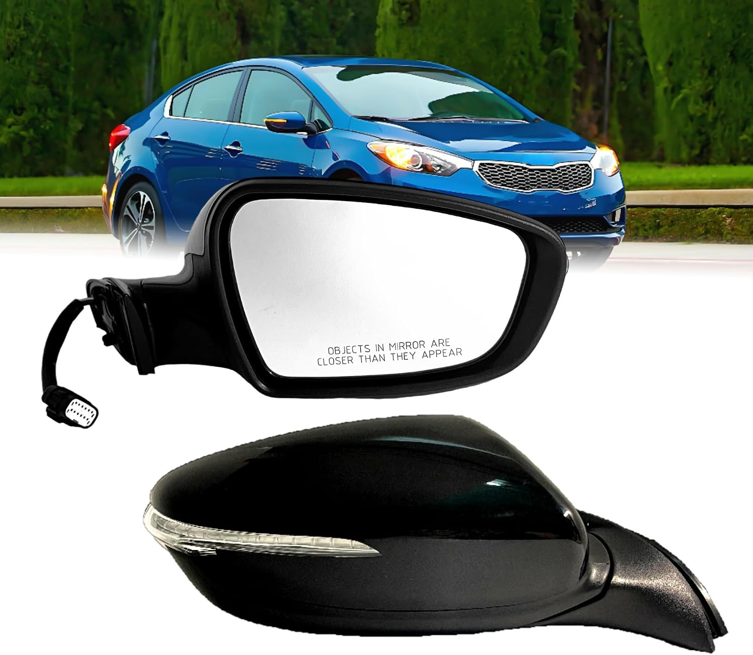 Passenger (Right) Side Mirror Compatible with 2017 2018 Kia Forte with Heated/Po Passenger (Right) Side Mirror Compatible with 2017 2018 Kia Forte with Heated/Po
