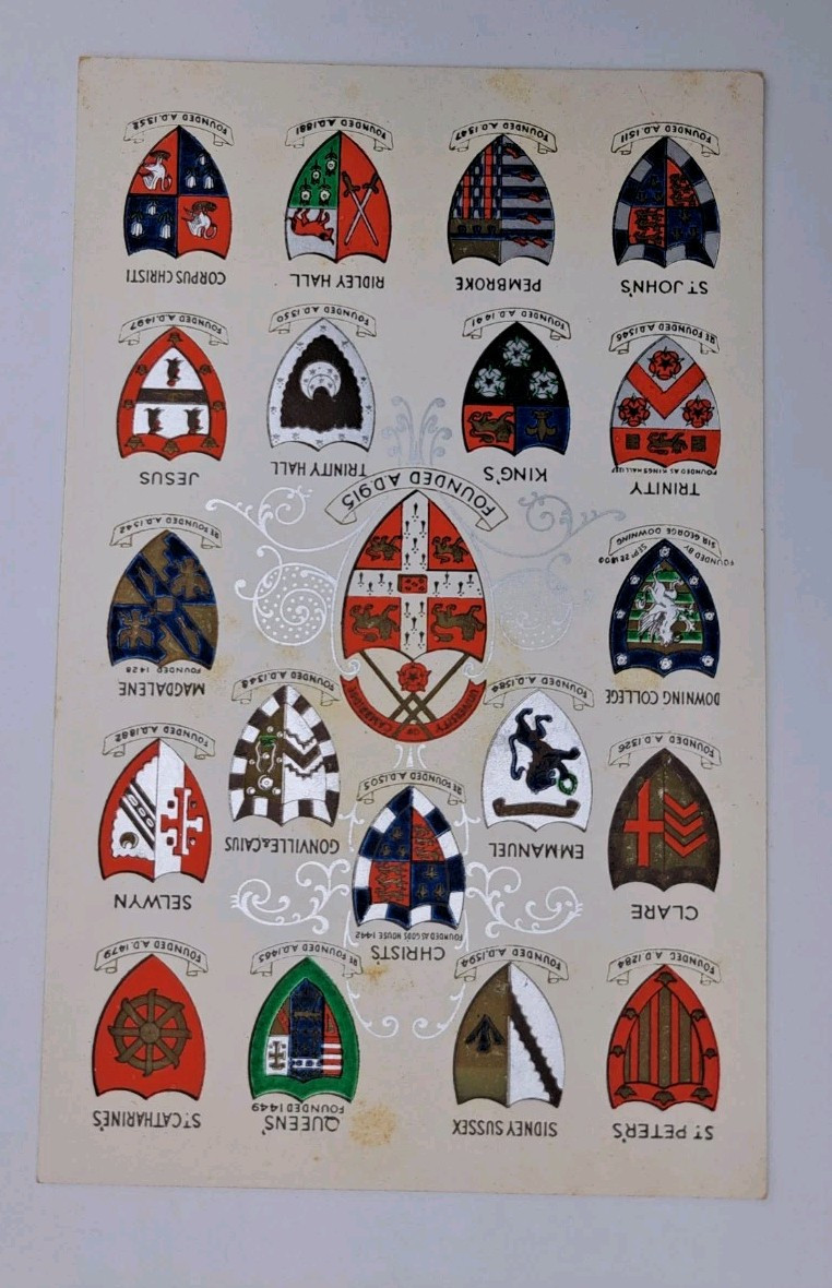 c1940's Postcard UK England Colleges Universities Coat of Arms unp c1940's Postcard UK England Colleges Universities Coat of Arms unp