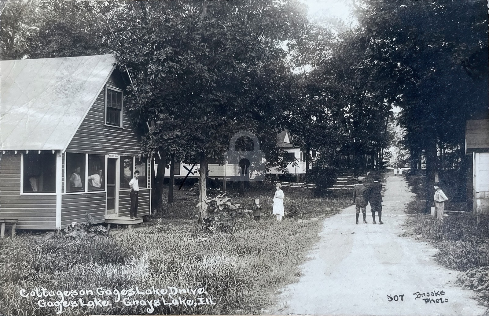 H.B. Brooks Cottages on Gages Lake nr Grayslake IL Lake County RPPC COPY H.B. Brooks Cottages on Gages Lake nr Grayslake IL Lake County RPPC COPY