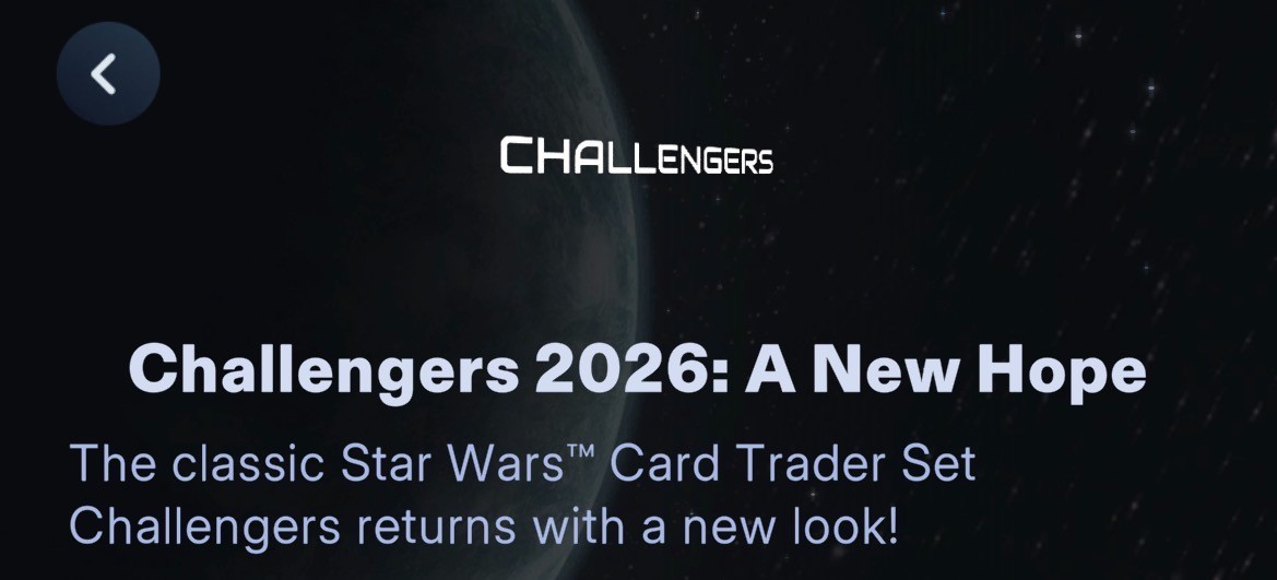 TOPPS STAR WARS CARD TRADER CHALLENGERS 26 A NEW HOPE SR/R/UC 48 CARD SET TOPPS STAR WARS CARD TRADER CHALLENGERS 26 A NEW HOPE SR/R/UC 48 CARD SET