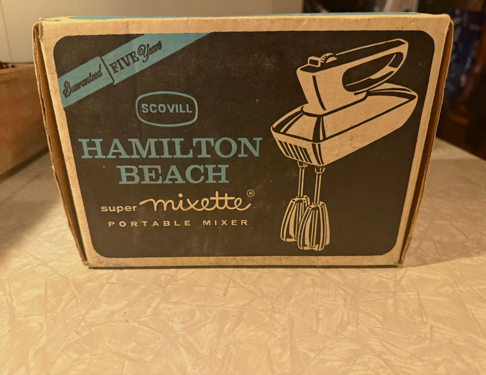 Vintage Hamilton Beach Super Mixette Hand Mixer Model 79 NOS In Box Deadstock