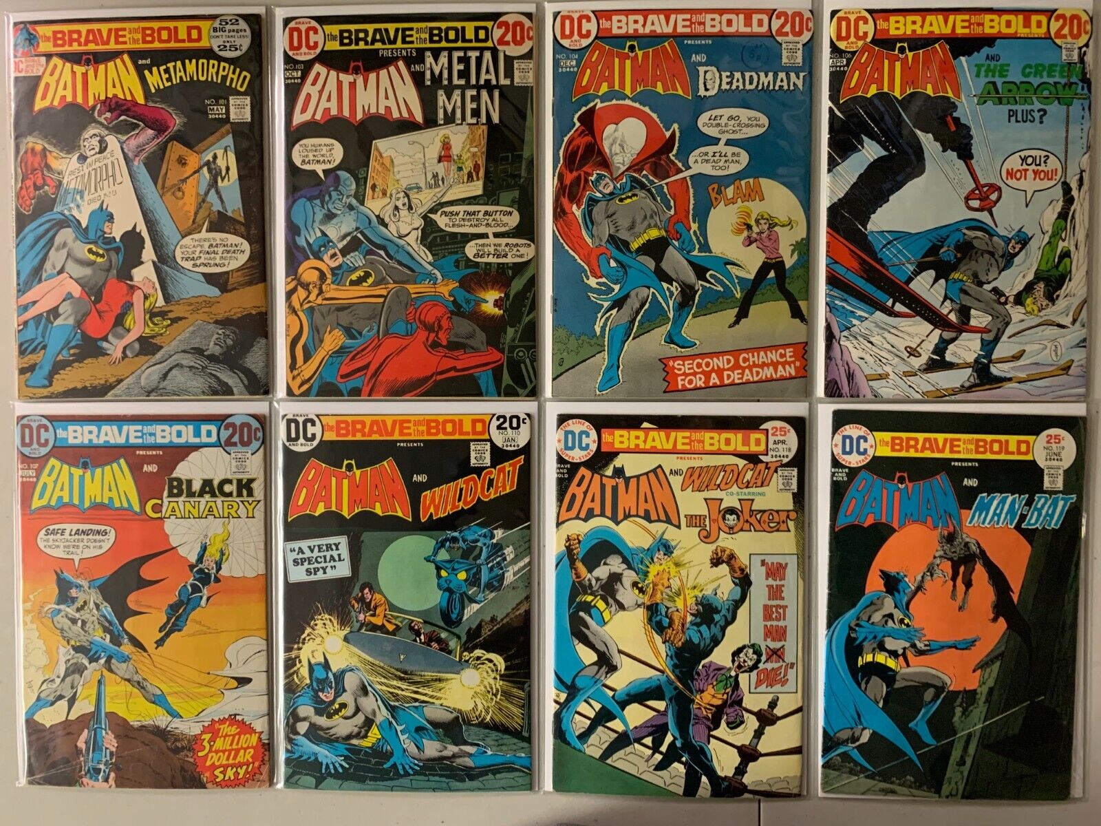 Batman Brave and the Bold comics run #101-136 22 diff avg 6.0 (1972-77)