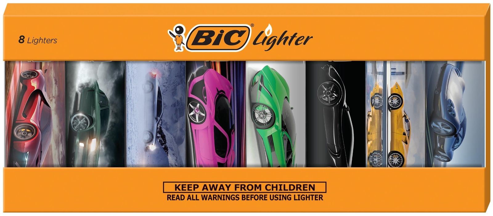 BIC Special Edition Supercar Series Lighters Set of 8 Lighters Assorted BIC Special Edition Supercar Series Lighters Set of 8 Lighters Assorted