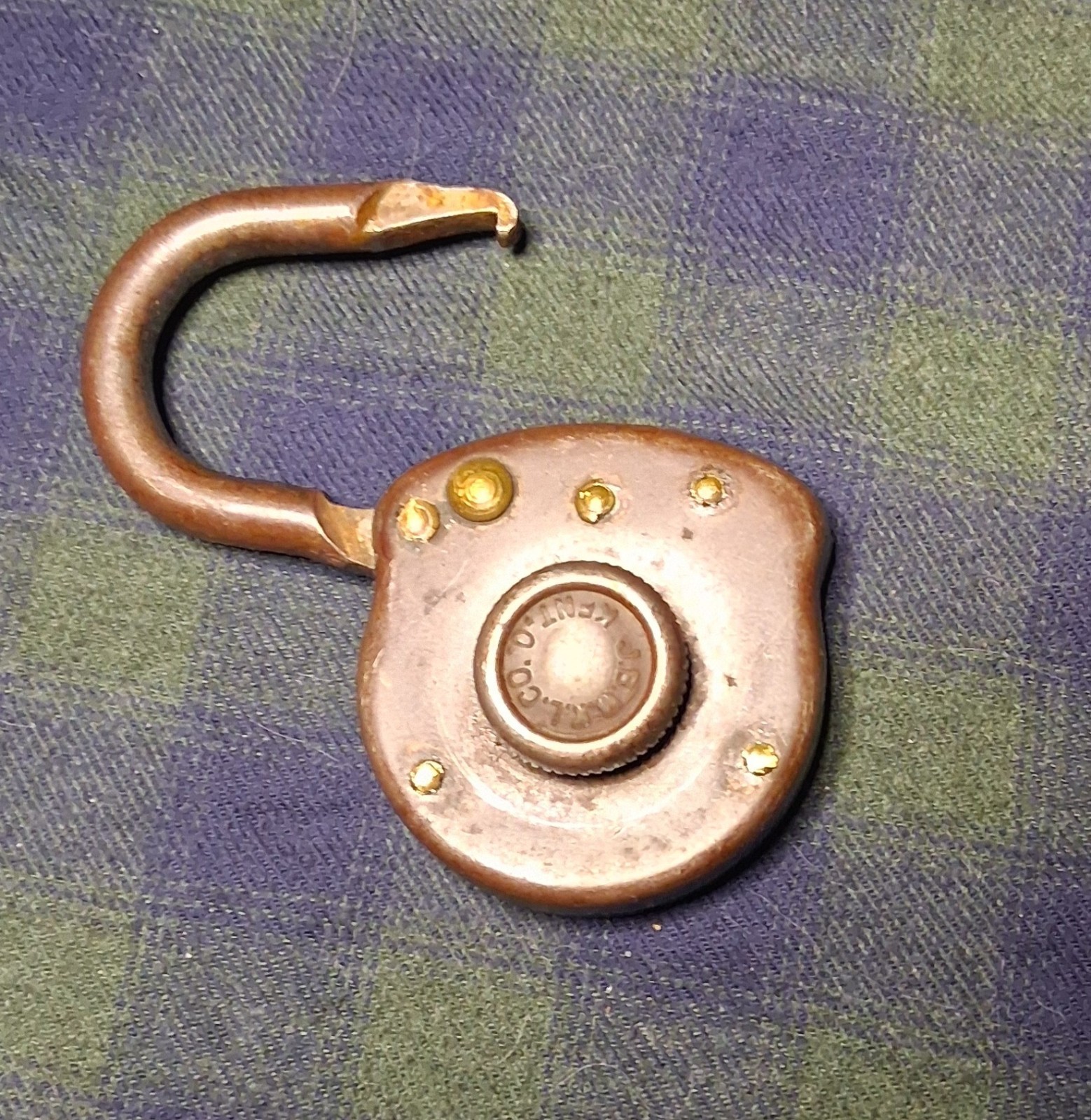 vintage J.B.M.K.L. Co. J.B Miller padlock with 5 digit combination.