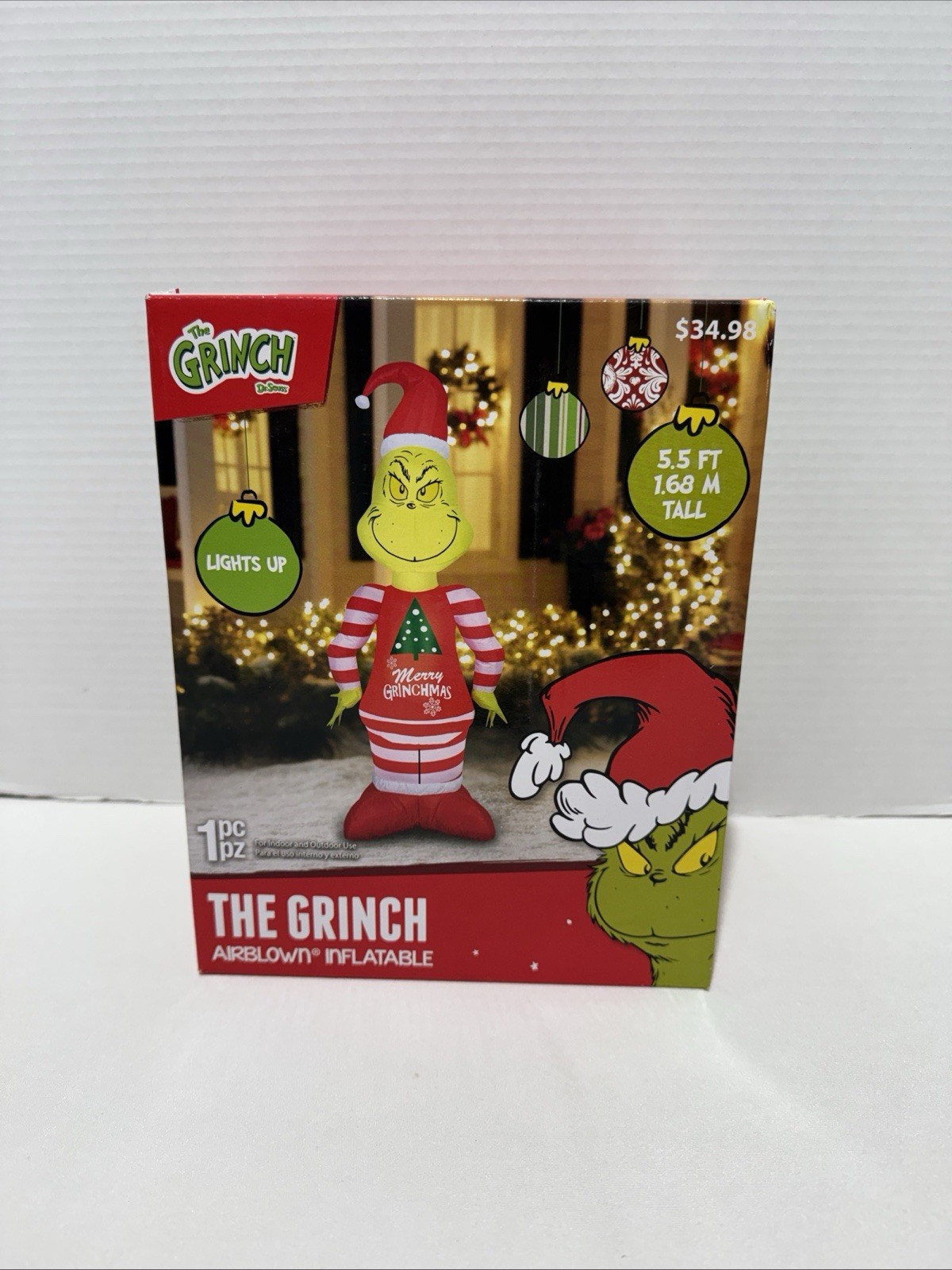 Gemmy Dr. Seuss The Grinch Santa 5.5-Foot Airblown Inflatable Decoration Gemmy Dr. Seuss The Grinch Santa 5.5-Foot Airblown Inflatable Decoration