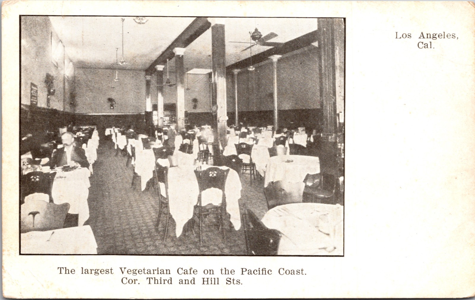 Antique Postcard Largest Vegetarian Café on the Pacific Coast Los Angeles, Calif Antique Postcard Largest Vegetarian Café on the Pacific Coast Los Angeles, Calif
