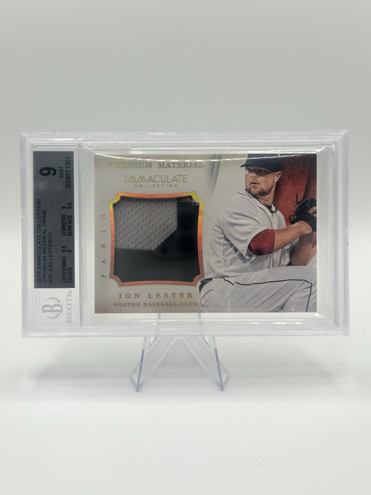 2014 Panini Immaculate Collection - Premium Material Jon Lester #25 /10 BGS 9 2014 Panini Immaculate Collection - Premium Material Jon Lester #25 /10 BGS 9
