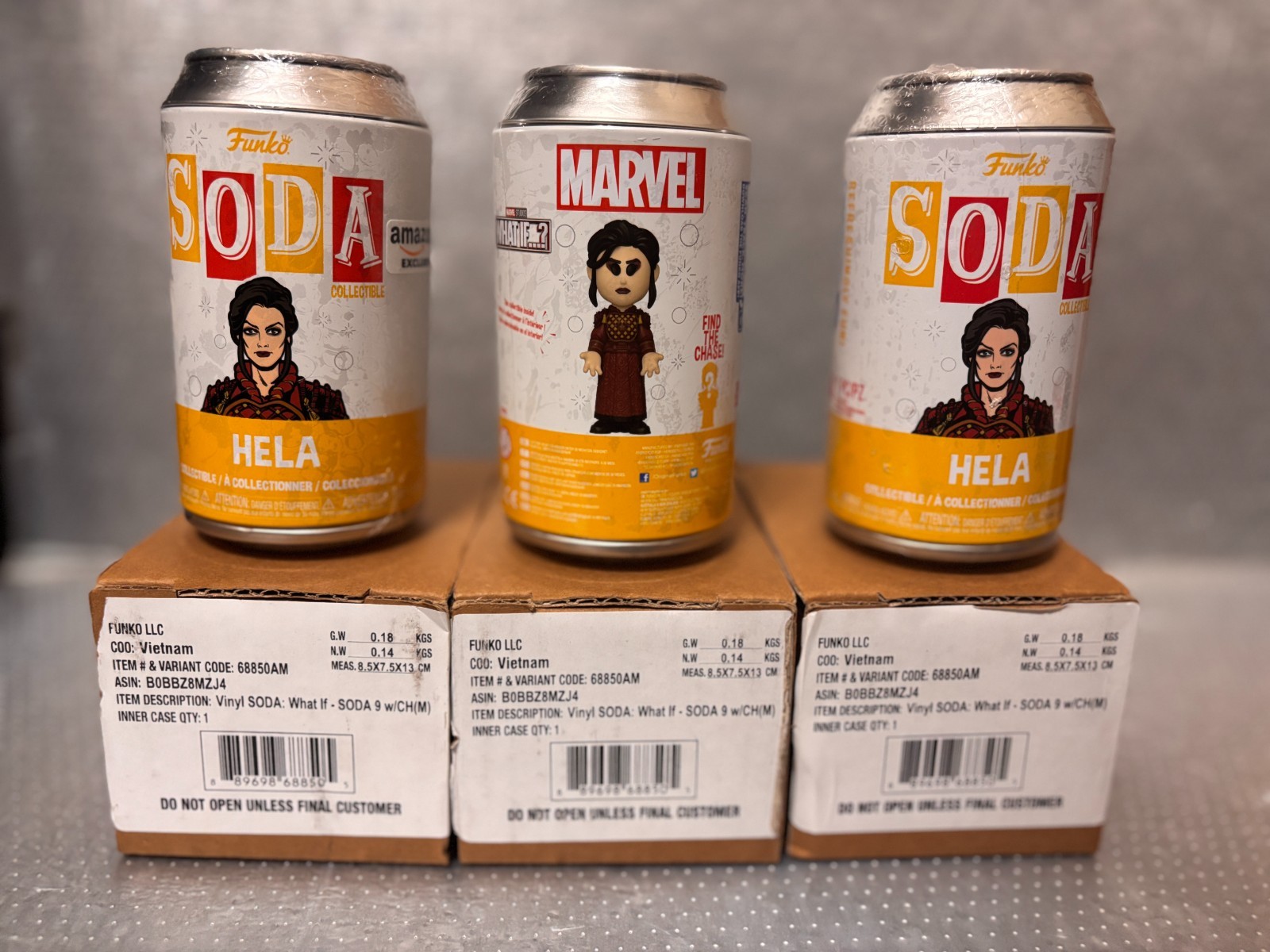 Funko Soda Hela Marvel What If Amazon Exclusive Sealed Lot of 3 Chase Chance Funko Soda Hela Marvel What If Amazon Exclusive Sealed Lot of 3 Chase Chance