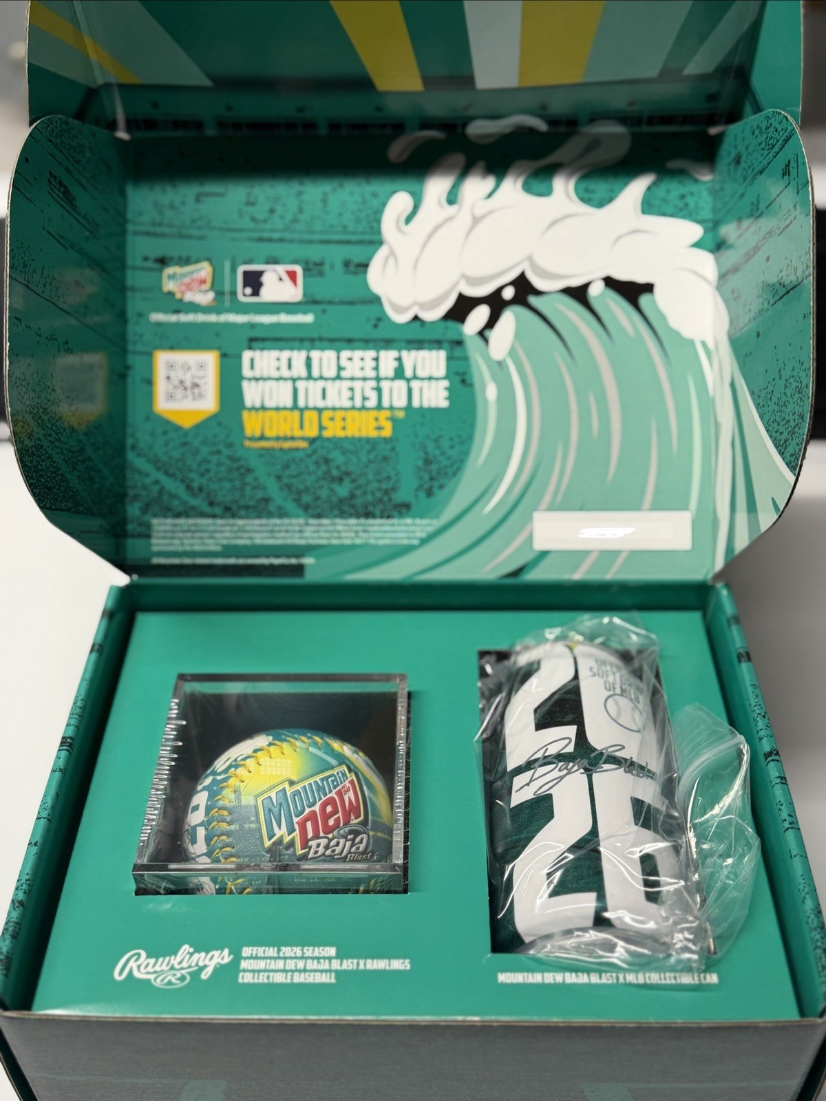 2026 MLB x Mountain Dew Baja Blast Limited Edition Rawlings Baseball Ball & Can 2026 MLB x Mountain Dew Baja Blast Limited Edition Rawlings Baseball Ball & Can