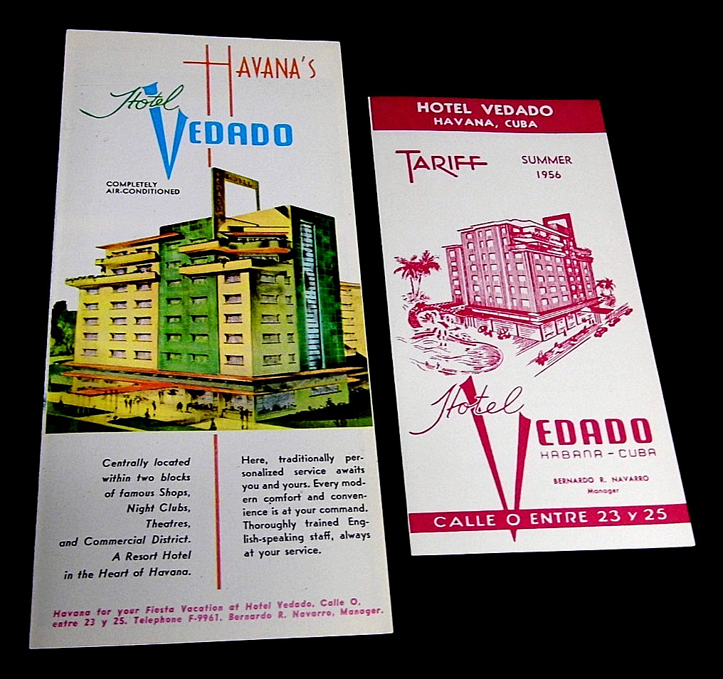 1950s Pre-CASTRO CUBA~HOTEL VEDADO, HAVANA~ADV. TRAVEL BROCHURE & TARIFF 1950s Pre-CASTRO CUBA~HOTEL VEDADO, HAVANA~ADV. TRAVEL BROCHURE & TARIFF