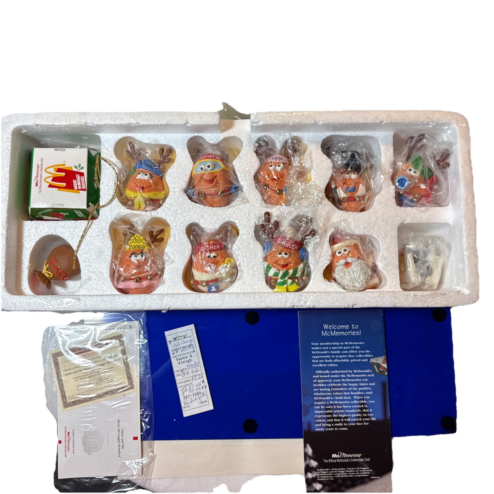 Vintage Mcmemories Santa And His Merry McNugget Reindeer New Complete Box 30660 Vintage Mcmemories Santa And His Merry McNugget Reindeer New Complete Box 30660