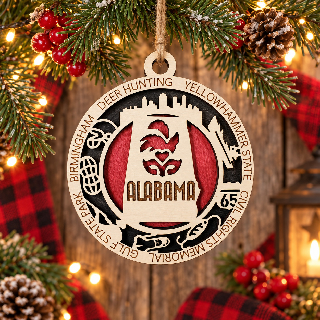 Alabama Christmas Ornament 4.5\ Alabama Christmas Ornament 4.5\