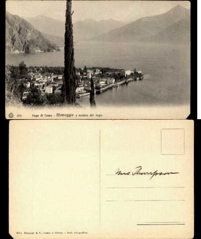 Lago di Como Menaggio e veduta del lago Italy ~ vintage postcard Lago di Como Menaggio e veduta del lago Italy ~ vintage postcard