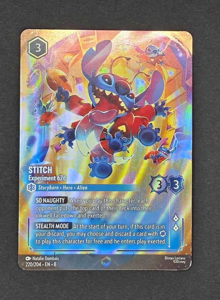 Disney Lorcana Stitch – Experiment 626 Enchanted #220/204 Reign Of Jafar Disney Lorcana Stitch – Experiment 626 Enchanted #220/204 Reign Of Jafar