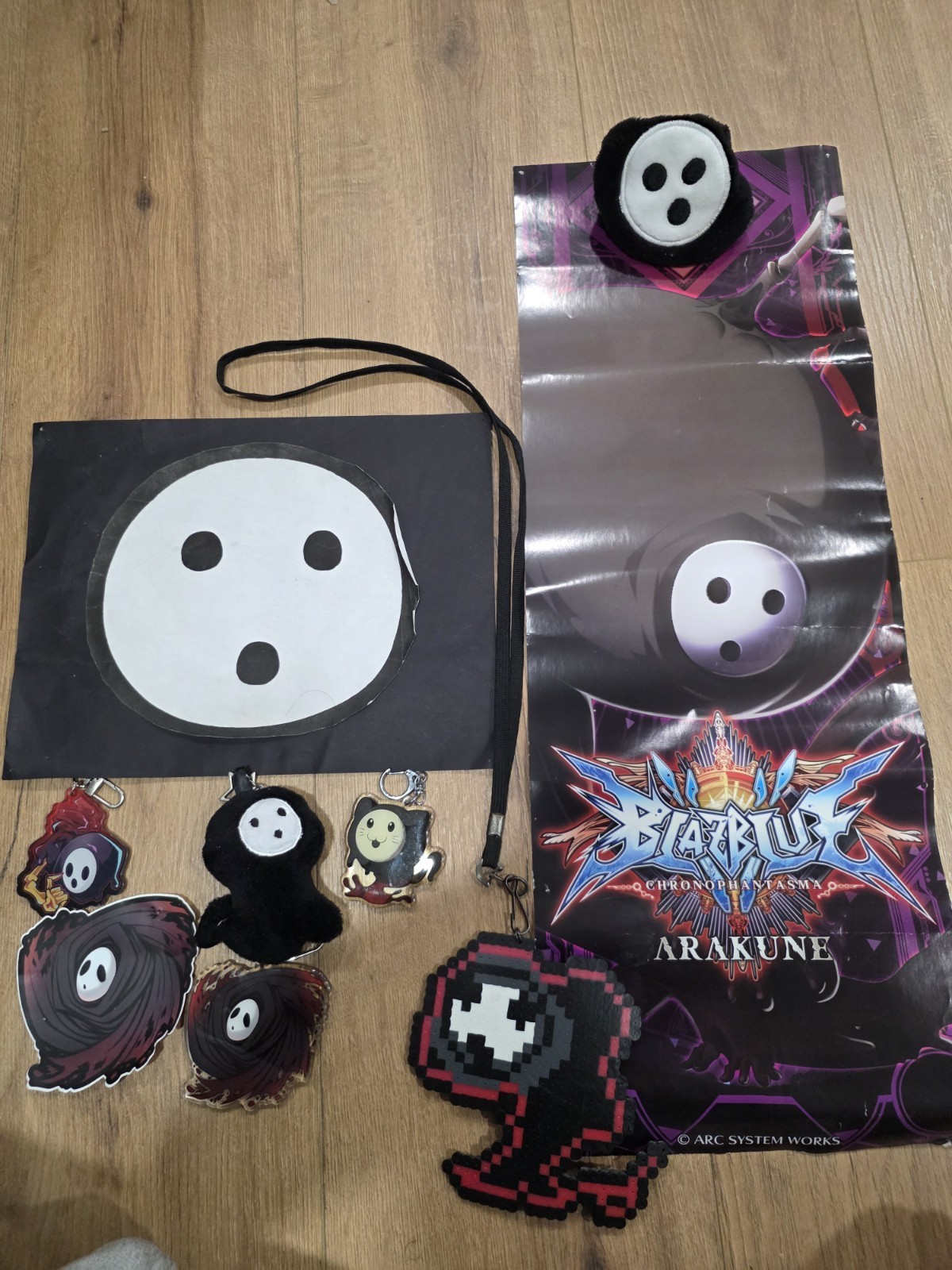 BlazBlue Arakune Merch Bundle Official Poster Fan Made Charms Plush Perler Lot BlazBlue Arakune Merch Bundle Official Poster Fan Made Charms Plush Perler Lot