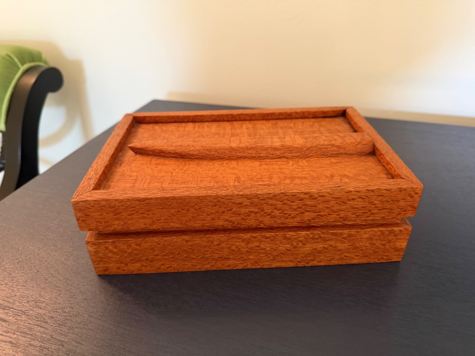 VTG Handcrafted Figured Wood Keepsake Box Sliding Lid Leopardwood Style 8.5\ VTG Handcrafted Figured Wood Keepsake Box Sliding Lid Leopardwood Style 8.5\