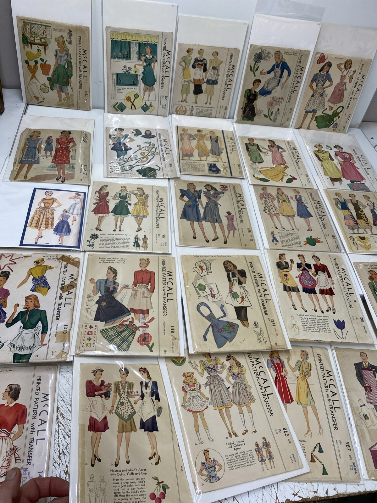 Lot of 25 vintage 1930s 1940s Sewing Patterns McCall Good Condition Bagged