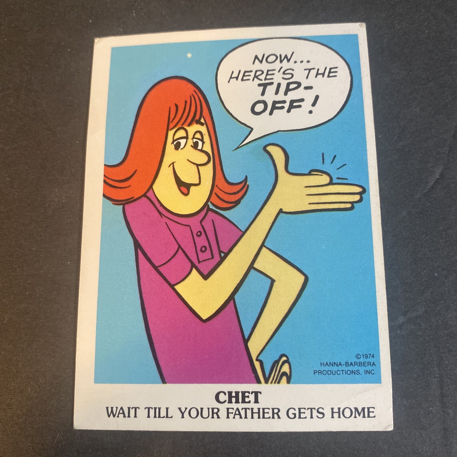 1974 Wonder Bread Hanna-Barbera Wait Till Your Father Gets Home Card #1. 1974 Wonder Bread Hanna-Barbera Wait Till Your Father Gets Home Card #1.