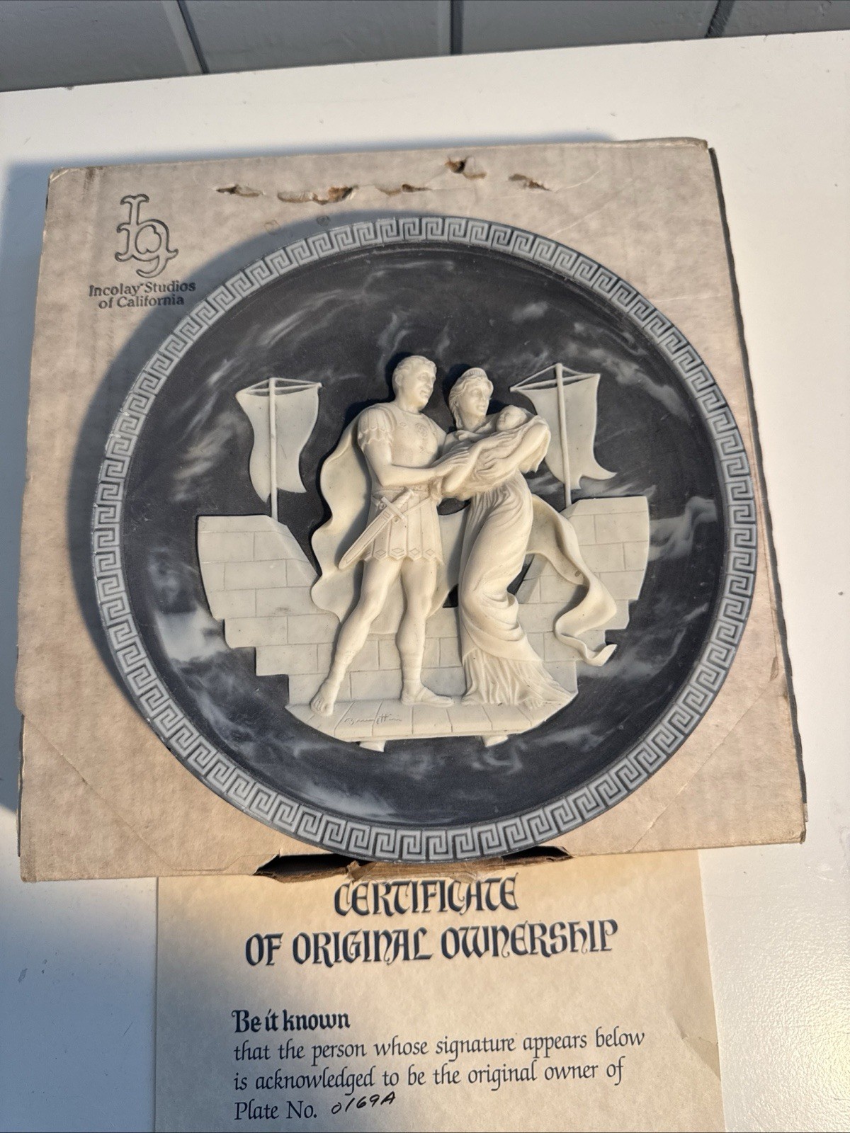 Incolay Studios”Hector&Andromache”Collector Plate-Limited Edition#0169A-1988￼
