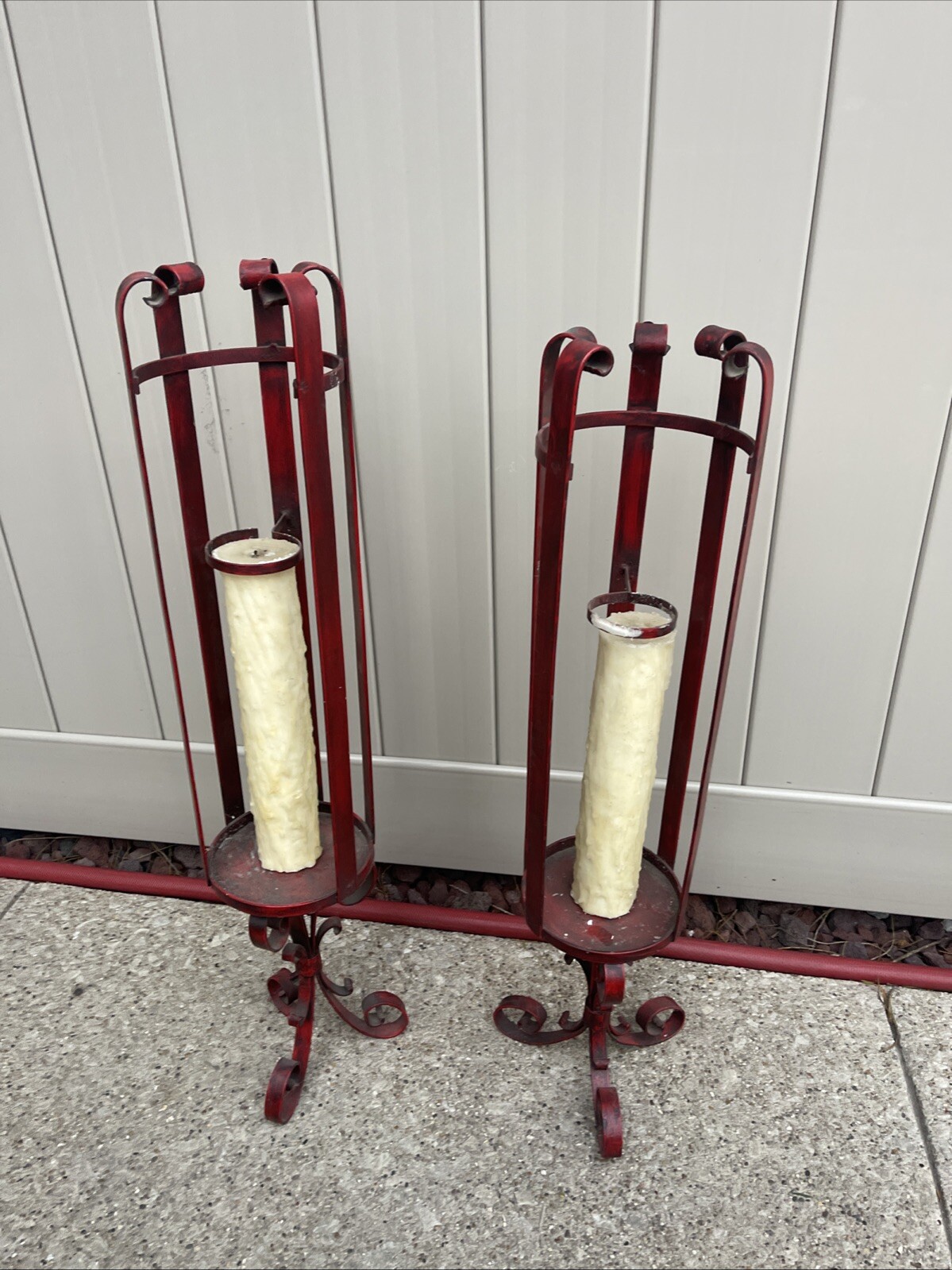 Pair of Vintage Wrought Iron Candle Sconces Made By walldecor aftico 33” Pair of Vintage Wrought Iron Candle Sconces Made By walldecor aftico 33”